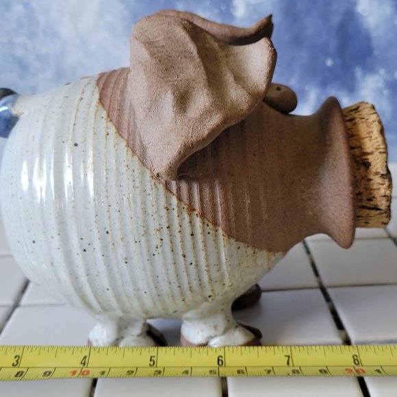 Piggy Bank .. Hand-sculpted Clay .. One-Of-A-Kind - Picture 6 of 9